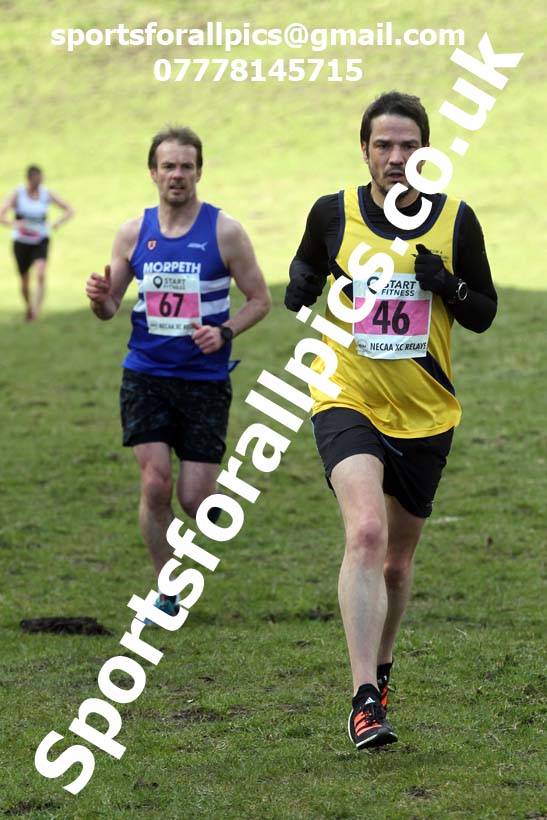 Masters men 2021 NECAA Cross Country Relays, Thornley Farm, Peterlee, Saturday, April 10th. Photo: David T. Hewitson/Sports for All Pics